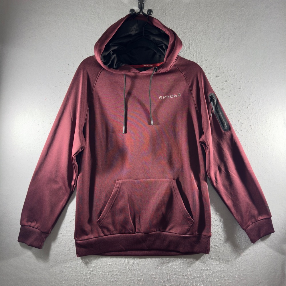 3341 | NWT Spyder Performance Fleece Pullover Hoodie Burgundy Mens M SPM847R